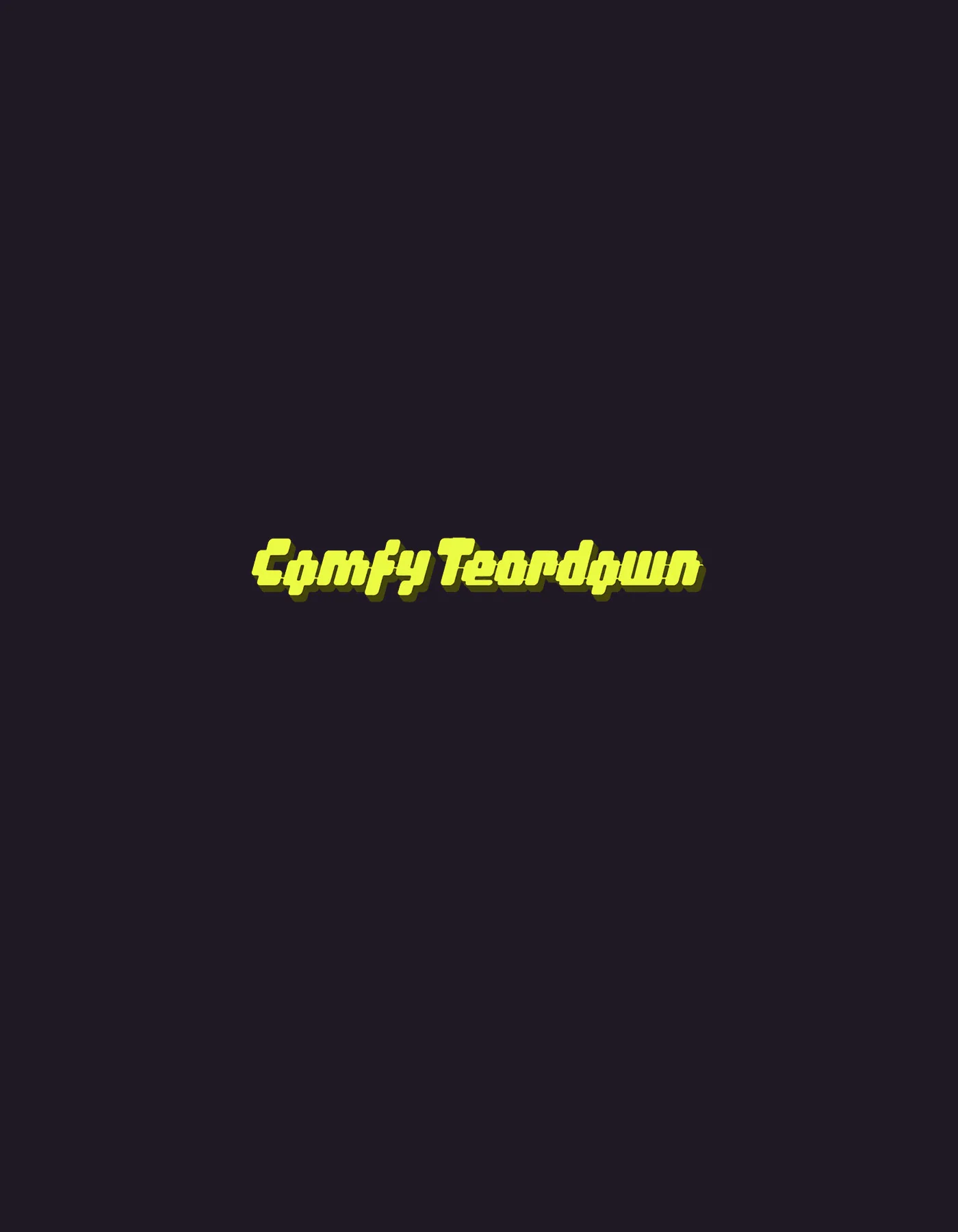 Comfy Teardown 커버 — 보라 바탕에 노란 로고